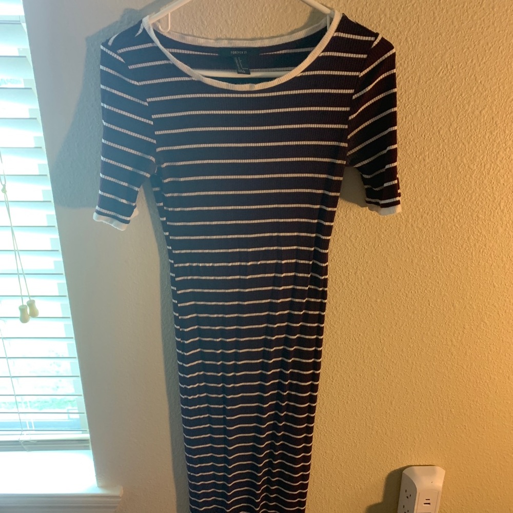 Burgundy striped dress